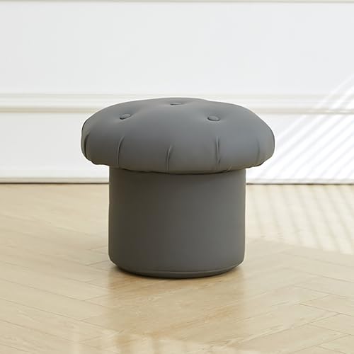 JSLJDM Süßer Pilzhocker,Kinderhocker für Junge Mädchen,Pilzhocker mit Stauraum für Kinder,Geschenke für Kinder,Geeignet für Schlafzimmer, Wohnzimmer, Spielzimmer Gray 17.3"x15.3"x12.6"/44x39x32cm von JSLJDM