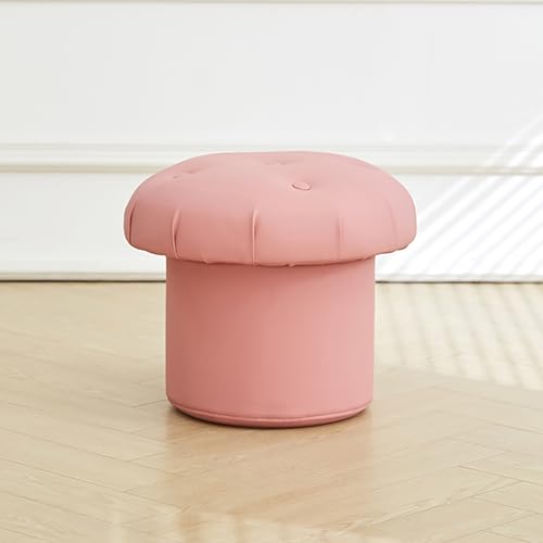 JSLJDM Süßer Pilzhocker,Kinderhocker für Junge Mädchen,Pilzhocker mit Stauraum für Kinder,Geschenke für Kinder,Geeignet für Schlafzimmer, Wohnzimmer, Spielzimmer Pink 17.3"x15.3"x12.6"/44x39x32cm von JSLJDM