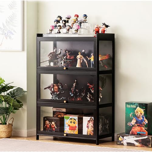 JSLJDM Vitrinenschrank Sammlervitrine Stehend Standvitrine Glasvitrine Acryl Vitrine Standvitrine Acryl Vitrine Doppeltüren Großer Kapazität Sammlervitrine Handgefertigtes Lagerregal für Waren von JSLJDM
