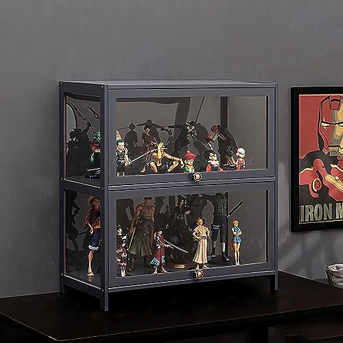 JSLJDM Vitrinenschrank Sammlervitrine Stehend Standvitrine Glasvitrine Acryl Vitrine Standvitrine Acryl Vitrine Doppeltüren Großer Kapazität Sammlervitrine Handgefertigtes Lagerregal für Waren von JSLJDM