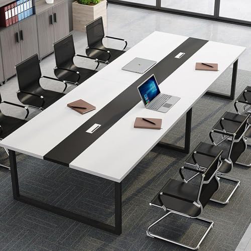 Konferenztisch Meetingtisch, Seminartisch, großer rechteckiger Konferenztisch, Schulungstisch mit stabilem Metallgestell, moderner Besprechungsraumtisch,Schwarz A 160x120x74cm von JSLJDM