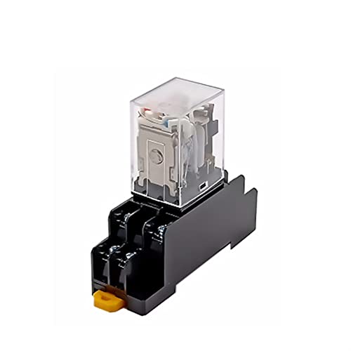 1Set Power Relay Coil General DPDT Micro Mini Elektromagnetischer Relaisschalter mit Sockelsockel LED AC 110/220V DC 12/24V MY2/3/4NJ ElectronicSwitch (Color : My2nj Hh52p, Size : DC12V) von JSLNDOHA