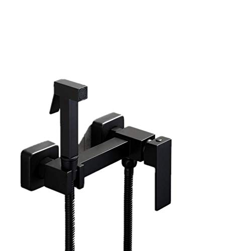Muslimische Dusche Hand Bidet Sprayer Black Douche Kit Toilette Warm Und Kalt Messing Kupfer Mischventil Set Duschkopf Wasserhahn-A von JSLTXDY
