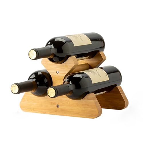 JSLXNDM 2 Weinregale aus Bambus, Robustes und Langlebiges Weinregal, Perfekt für Schränke, Bars, Küchen, Weinkeller-Tischplatten und mehr. style1 von JSLXNDM