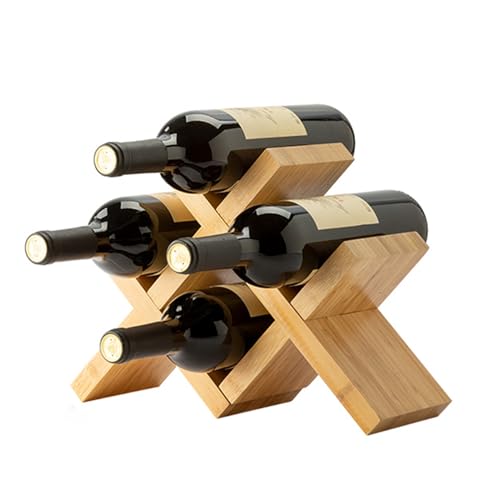 JSLXNDM 2 Weinregale aus Bambus, Robustes und Langlebiges Weinregal, Perfekt für Schränke, Bars, Küchen, Weinkeller-Tischplatten und mehr. style7 von JSLXNDM
