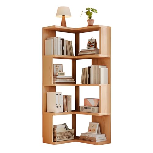 JSLXNDM 5-lagigesbücherregal eckschrank Großes platzsparendes Bücherregal aus Holz geeignet für Wohnzimmer Schlafzimmer Esszimmer und Küche Natürliche Holzfarbe Wood Color 23.6 * 23.6 * 51.2in JSLXNDM 5-lagigesbücherregal eckschrank Großes platzsparendes Bücherregal aus Holz geeignet für Wohnzimmer Schlafzimmer Esszimmer und Küche Natürliche Holzfarbe Wood Color 23.6 * 23.6 * 51.2in von JSLXNDM