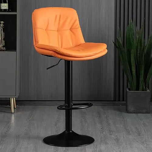 JSLXNDM Anhebbar und drehbar barhocker Vollständiges Kissen mit hochwertigem Nappalederbezug durchdachtes Fußstützen-Design geeignet für Bars und Wohninseln Orange von JSLXNDM