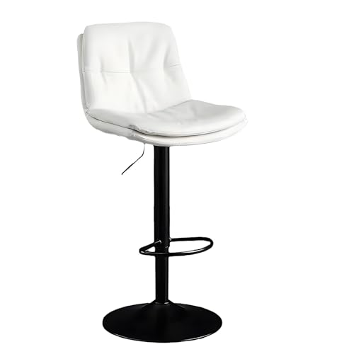 JSLXNDM Anhebbar und drehbar barhocker Vollständiges Kissen mit hochwertigem Nappalederbezug durchdachtes Fußstützen-Design geeignet für Bars und Wohninseln White von JSLXNDM