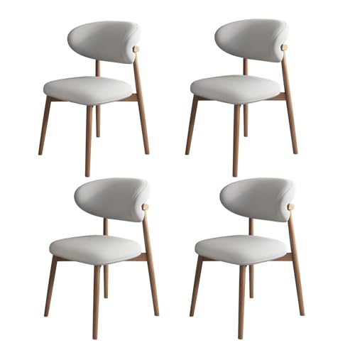 JSLXNDM Esszimmerstühle 4er Set Ergonomisches Design,Hölzerne Esszimmerstühle Atmungsaktiver Baumwoll- und Leinenstoff küchenstühle 4er Set Geeignet für Wohn- und Esszimmer von JSLXNDM