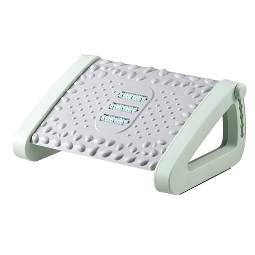 JSLXNDM Fußstütze Schreibtisch 6-stufig höhenverstellbarer Fußhocker mit Massagefunktion geeignet zur Fuß- und Beinunterstützung bei der Arbeit beim Spielen und in der Freizeit Green von JSLXNDM