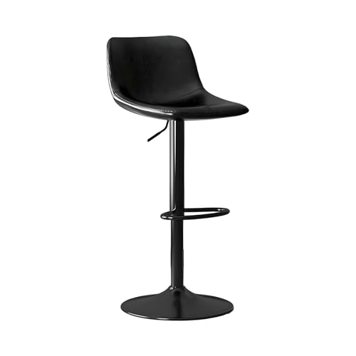 JSLXNDM Höhenverstellbar mit Rückenlehne barhocker Hochwertiges Leder und hochelastisches Schaumstoffmaterial geeignet für Bartheken Bars Wohnzimmerinseln Black von JSLXNDM