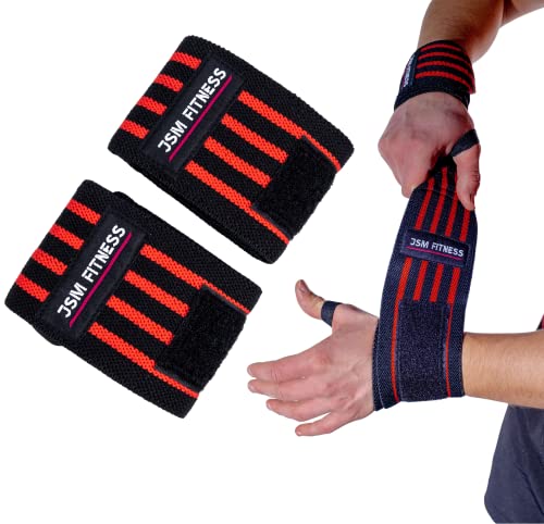 JSM FITNESS® Handgelenksbandagen zur Stabilisierung des Handgelenks und Stärkung der Griffkraft, Handgelenkschoner für Bodybuilding und Krafttraining, 2 Stück von JSM FITNESS