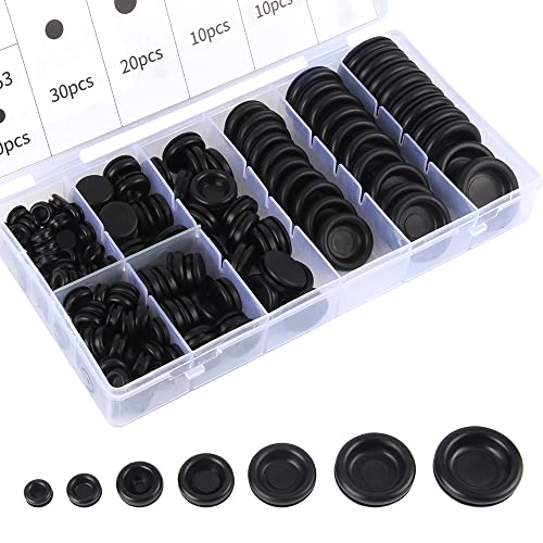 170 Stück Gummitülle Set Gummi Stopfen Umfangreiche Gummistopfen für Mechanische Plugs, Auto, Maschine, Wasserleitung, Pumpe (7 Größen) von JSMTKJ