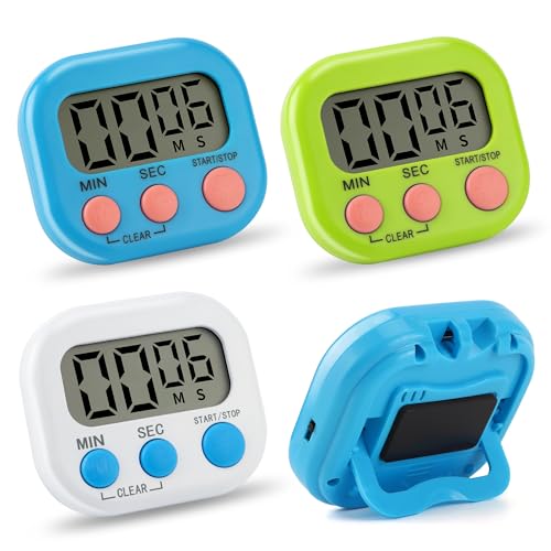3 Stück Digitaler Küchentimer mit magnetischem Halter & einklappbarem Ständer Großes LCD-Display für Kochen/Backen/Sport 3 Farben - Stoppuhr & Zeitmanagement Tool 3 Stück Digitaler Küchentimer mit magnetischem Halter & einklappbarem Ständer Großes LCD-Display für Kochen/Backen/Sport 3 Farben - Stoppuhr & Zeitmanagement Tool von JSMTKJ