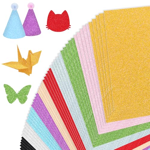 50 Blatt Glitzerpapier mit 10 Farben, Hochwertiges Bastelpapier für kreative DIY-Projekte, Glitzer Bastelpapier Perfekt für Bastelideen, Geschenkverpackung & Kinderkunst 50 Blatt Glitzerpapier mit 10 Farben, Hochwertiges Bastelpapier für kreative DIY-Projekte, Glitzer Bastelpapier Perfekt für Bastelideen, Geschenkverpackung & Kinderkunst von JSMTKJ