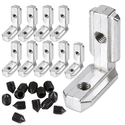 Aluprofil Winkel 10stk Eckwinkel 90° L Profil Aluminium 3030 Nut 8 Zinklegierung Klammern Inneneckverbinder Inneneckverbinder Innenverbindung Winkelwinkel Eckverbinder mit Schrauben von JSMTKJ