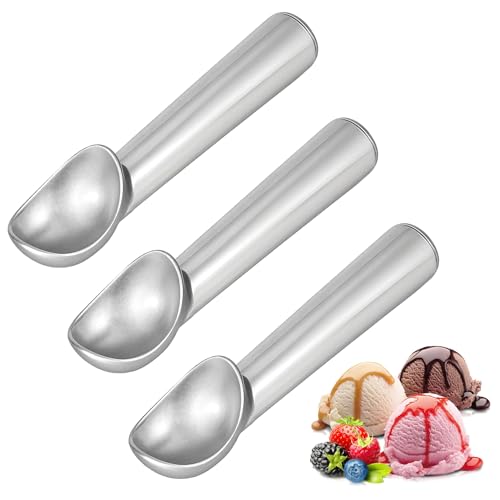 Eisportionierer 3 Stück Aluminium-Eislöffel Einteiliger Design Antihaft-Eiskugelportionierer Keksschaufel für Eiscreme, Kuchen Teig, Melonenkugel von JSMTKJ