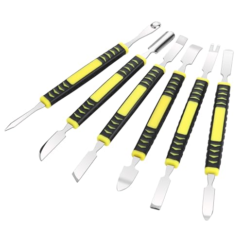 Elektronik Reparaturwerkzeug Profi Metall Brecheisen Set mit Doppelkopf Spudger 6-teiliges Demontage-Werkzeug aus Edelstahl für Handy-Reparatur, iPad, Laptops & Elektronikgeräte von JSMTKJ