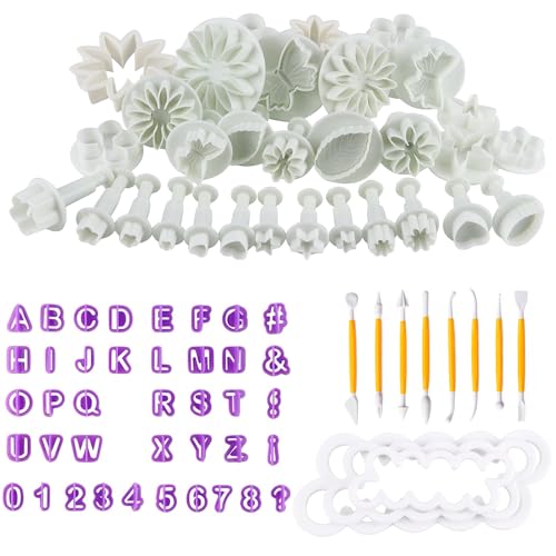 Fondant Ausstecher Backen Fondant Set DIY 84tlg Ausstechformen für Buchstaben Zahlen Rose Blume Formen Set mit Buchstaben Modellierwerkzeug Rose Blume Formen Set für Torten Deko Fondant Ausstecher Backen Fondant Set DIY 84tlg Ausstechformen für Buchstaben Zahlen Rose Blume Formen Set mit Buchstaben Modellierwerkzeug Rose Blume Formen Set für Torten Deko von JSMTKJ