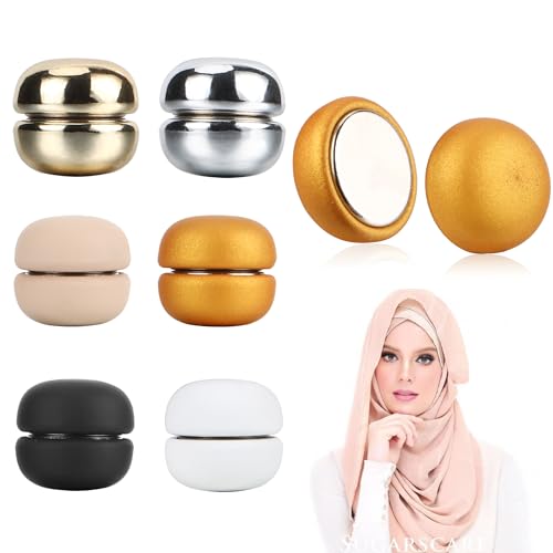 Hijab Magnetische Pins 6 Paar Hijab Brosche Magnetischer Hijab Clip Magnetbroschen handelt Keine Lochstifte Magnet Broschen für Frauen Hijabs Schals Kleidung von JSMTKJ