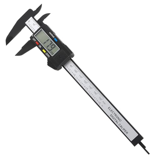 JSMTKJ Digitalmessschieber, 150 mm/6" Kohlefaser Schieblehre Digital mit Klarem Lcd und Backup Batterie Professioneller caliper für Außen-, Innen- Und Tiefenmaß Elektronisches Messwerkzeug von JSMTKJ