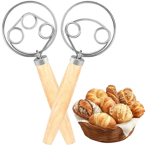 Dänischer Teigbesen, Teigschneebesen Holländischer Schneebesen mit Holzgriff aus 304 Edelstahl für Brotteig, Kuchen & Plätzchen mit 24cm Durchmesser Dänischer Teigbesen, Teigschneebesen Holländischer Schneebesen mit Holzgriff aus 304 Edelstahl für Brotteig, Kuchen & Plätzchen mit 24cm Durchmesser von JSMTKJ