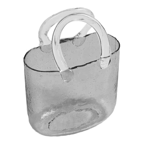 Einzigartige Vase in Handtaschenform, Glasvasen, dekorative Wasserpflanzen-Glasvase, Mini-Aquarium für Tischaufsätze, Kristall von JSNKJLMN