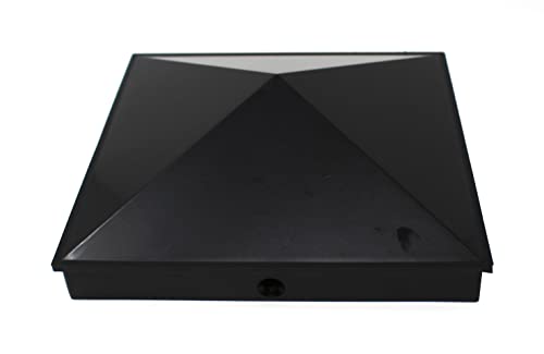 Pyramide Zaunpfostenkappe aus Kunststoff, 200 x 200 mm, mit vorgebohrten Löchern, Schwarz, 4 Stück von JSP Manufacturing