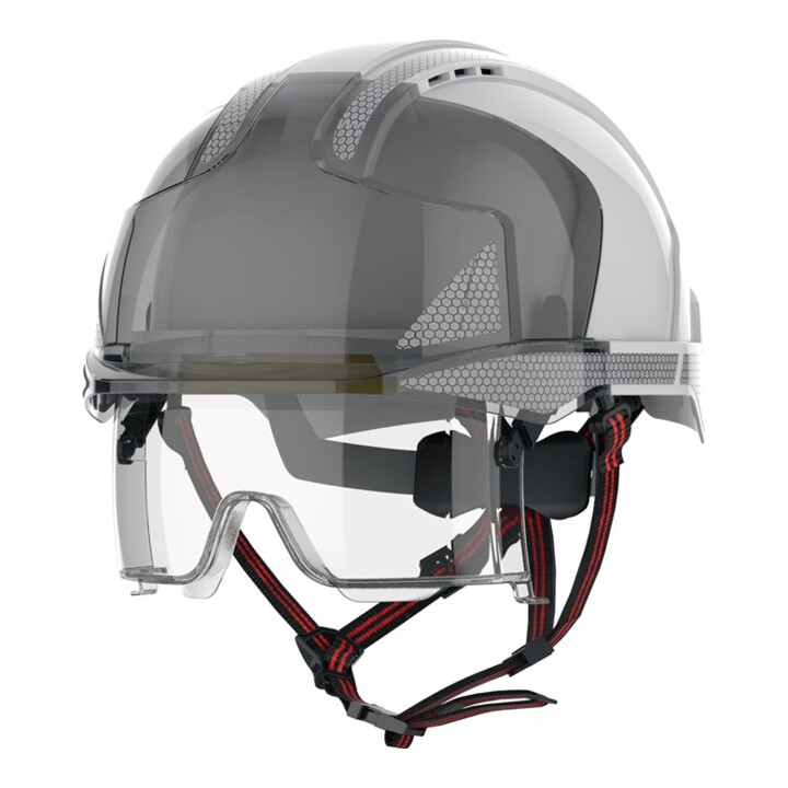 B-Ware Jsp Industriekletterhelm Schutzhelm Evo Vist Alens Dualswitch Weiß Rauch Abs von JSP