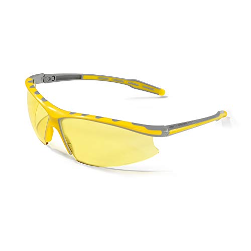 JSP Brille mit grau/gelbem Rahmen und gelben Gläsern, AS/AF-Beschichtung (1BOO23YREP) von JSP