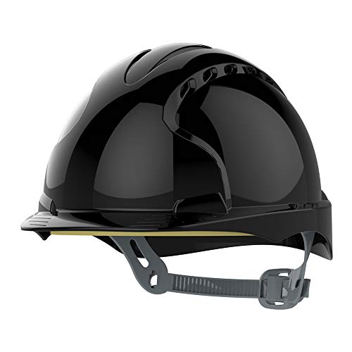 JSP EVO 2 Schutzhelm mit Gleitverschluss - Schwarz - belüftet (AJF030-001-100) von JSP