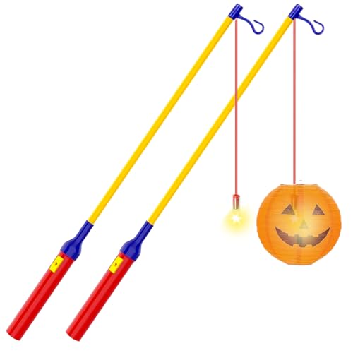 JSRHEEM LED Laternenstab Elektrisch 40cm für St. Martin, Laternenstab LED, Sankt Martin Laterne Kinder Elektrischer Stab für Laternenumzüge, Martinsumzüge (Rot2) von JSRHEEM