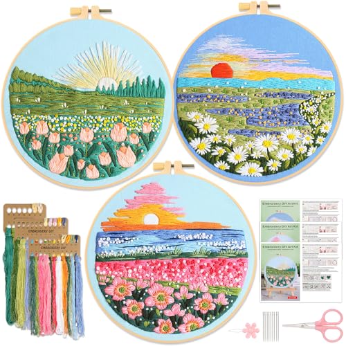 JSRQT 3 Sets Kreuzstich Kit Blumenmuster Pflanzen Stickerei Sticken Set Embroidery für Anfänger Erwachsene Stickmuster DIY Handgemachte Starter Gestempelten Tools Handwerk Kunstprojekt Bastelset JSRQT 3 Sets Kreuzstich Kit Blumenmuster Pflanzen Stickerei Sticken Set Embroidery für Anfänger Erwachsene Stickmuster DIY Handgemachte Starter Gestempelten Tools Handwerk Kunstprojekt Bastelset von JSRQT