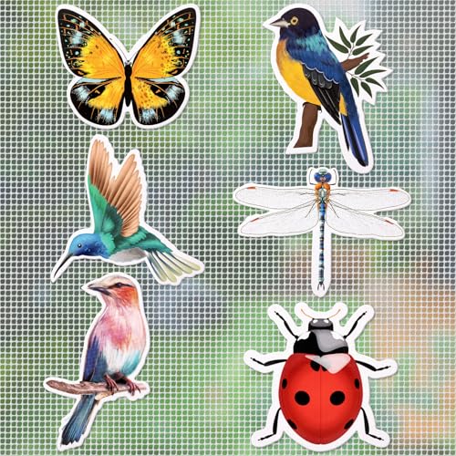 JSRQT 6 Stück Magnete für Fliegengitter Schmetterling Magnete Fliegengittertüren Aufkleber Kolibri Libelle Flexible Doppelseitige Magnet Fliegengitter für Durchlaufschutz Dekorative Magnetische von JSRQT