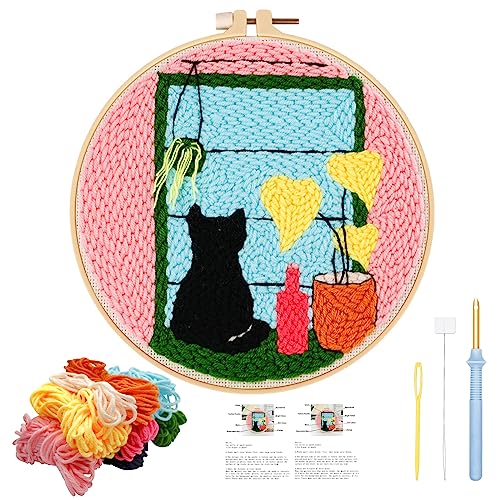 JSRQT Kit Punch Needle Debutant Katze Stanznadel Stickerei Starter Kit für Anfänger Kinder Erwachsene Punch Needle Embroidery Starter Kit Broderie Debutant mit Instruction Stanznadelstoff Muster Set JSRQT Kit Punch Needle Debutant Katze Stanznadel Stickerei Starter Kit für Anfänger Kinder Erwachsene Punch Needle Embroidery Starter Kit Broderie Debutant mit Instruction Stanznadelstoff Muster Set von JSRQT