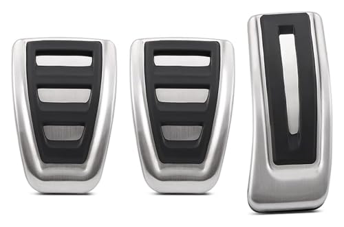 JSRVQKMS Auto Pedal Zubehör Für Audi Für A6 C6 C7 C8 2004-2022 Fußpedale Abdeckung Kraftstoffbeschleuniger Bremse Restfoot Edelstahl rutschfeste Pedalabdeckung Autopedal(3 pcs1) von JSRVQKMS