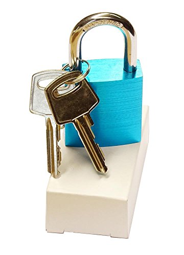 Vorhangschloss, Vorhängeschloss aus eloxiertem Aluminium mit gehärtetem Bügel und 2 Schlüsseln ab 5,99€ (1, blau) von JSSC Neugart GmbH