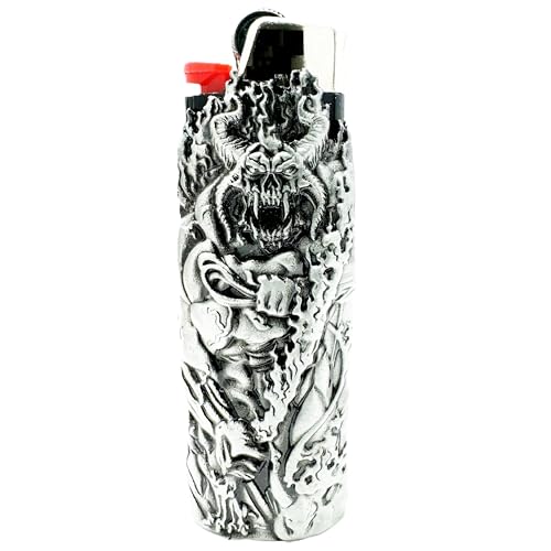 JSSELLER Metall-Feuerzeughülle für BIC-Feuerzeuge, volle Standardgröße J6, einteiliges Design in Demon von JSSELLER