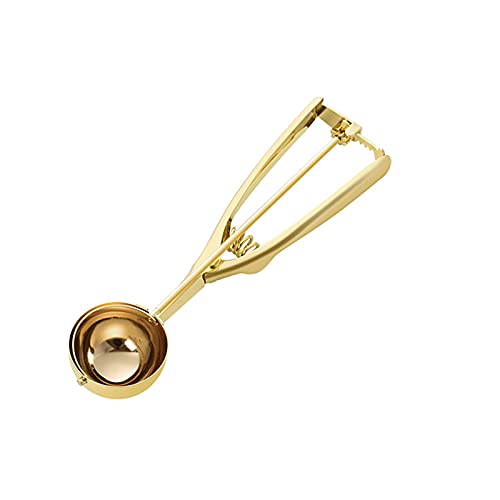 Eisportionierer, leicht zu lösen, Keksschaufel, Küchenlöffel, Edelstahl-Design, Eisportionierer, Gold von ＪＳＳＥＶＮ