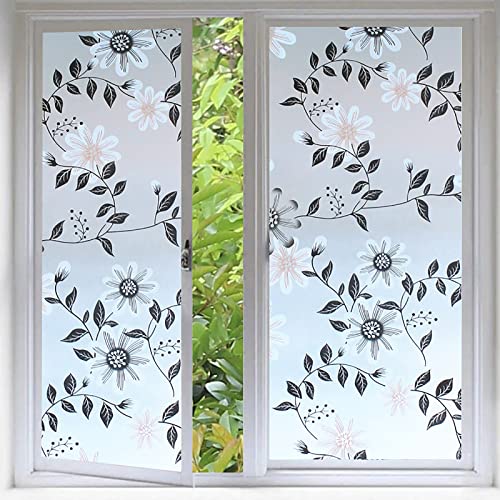 Glasfolie Glasaufkleber geometrisches Muster Fensterfolie transparent und blickdicht Badezimmer Schiebetür Anti-Peep-Fenstergitter Statisch haftender Abziehbild Blumenrankenmuster 45 x 199,9 cm Glasfolie Glasaufkleber geometrisches Muster Fensterfolie transparent und blickdicht Badezimmer Schiebetür Anti-Peep-Fenstergitter Statisch haftender Abziehbild Blumenrankenmuster 45 x 199,9 cm von JSSEVN
