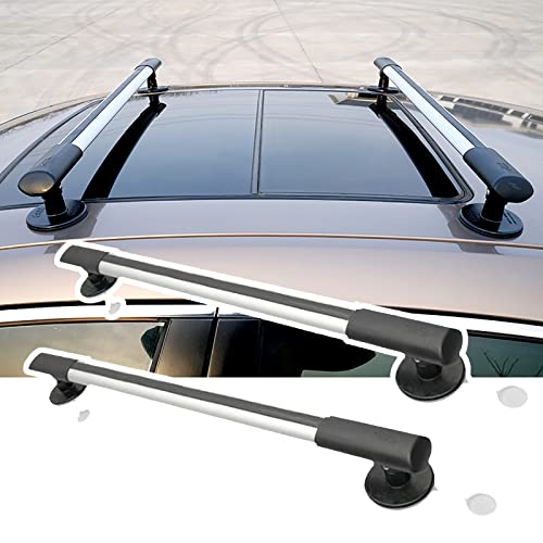 JSSSLC Universell Verstellbarer Dachträger, Magnetische Autoquerstange, Abnehmbarer Gepäcktrage, Luftfahrt-Aluminiumstange + Abs, 150 Kg Belastung, 98-113cm von Lakkune