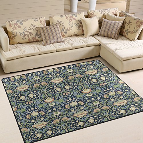 Ingbags Teppich mit William Morris-Motiv, für Wohn- und Schlafzimmer, als Spieleteppich, robuste Heimdekoration, 1,60 m x 1,22 m, Polyester, multi, 63 x 48 Inch von JSTEL