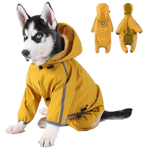 JSTHHTT Regenmantel für Hunde, Hunderegenmantel mit Kapuze und Reflektoren, Hundemantel Wasserdichter, für Klein Mittelgroße Groß Hunde, XL JSTHHTT Regenmantel für Hunde, Hunderegenmantel mit Kapuze und Reflektoren, Hundemantel Wasserdichter, für Klein Mittelgroße Groß Hunde, XL von JSTHHTT