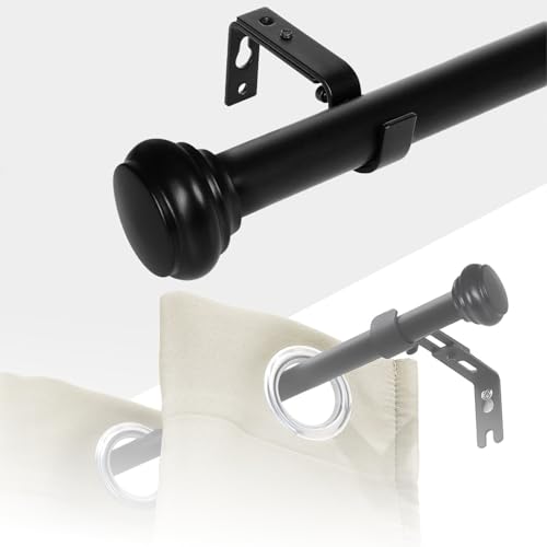 JSUDQR Gardinenstange Ausziehbar 122-213cm Metall Schwarz Vorhangstange Schwarz 25mm Durchmesser mit verstellbaren Klammern für Esszimmer,Schlafzimmer,Wohnzimmer oder Küche JSUDQR Gardinenstange Ausziehbar 122-213cm Metall Schwarz Vorhangstange Schwarz 25mm Durchmesser mit verstellbaren Klammern für Esszimmer,Schlafzimmer,Wohnzimmer oder Küche von JSUDQR