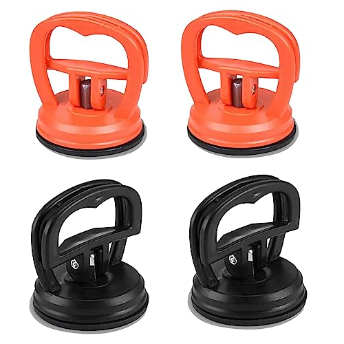 4 Stück Saugheber Vakuumsauger Auto Dent Saugnapf Abzieher Heavy Duty Saugheber Mini Glassauger für Mobiltelefon Tablet Display LCD Reparaturwerkzeug (Orange +Schwarz) von JSUOEO