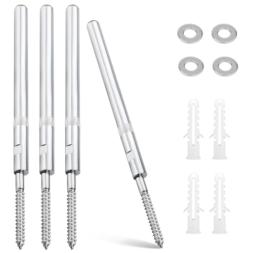4 Stück Schwebende Regalhalterung Unsichtbare Regalträger Ø10x150mm, Verdeckter Regalhalter Tablarträger mit Unterlegscheiben und Stiften für Wohnzimmer Küche Schlafzimmer von JSUOEO