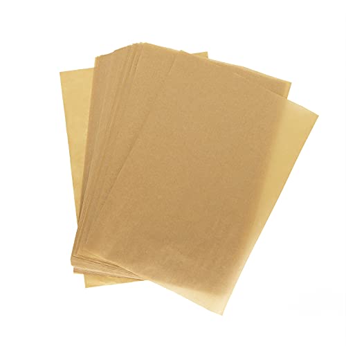 Backpapier, 100 Blatt Ungebleichtem Pergamentpapier Zuschnitte Antihaftbeschichtet Pergament Fettdicht Baking Paper zum Backen Wachspapier für Lebensmittel Butter Käse von JSUOEO