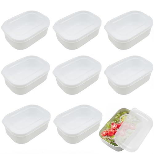 JSUOEO Gefrierdosen Klein, 8 Stück Vorratsdosen mit Deckel Plastik 280ml Wiederverwendbare Snackdose Frischhaltedosen Set Plastikbehälter für zur Aufbewahrung von Snack Obst Gewürze Soßen von JSUOEO
