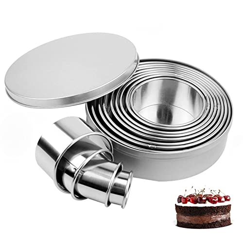 Runde Ausstechformen, 12 Stück Ausstechformen Ringe Gebäckausstecher Ausstecher Rund Edelstahl Circle Cookie Cutter für Plätzchen, Gebäck, DIY Kuchen von JSUOEO