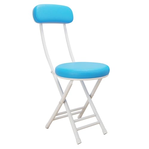 Gepolsterter Klapphocker Tragbarer Klappstuhl for Den Heimgebrauch Mit Bequemer Verstellbarer Rückenlehne Geringer Stellfläche Geeignet for Privathaushalte Konferenzräume(Blue+white) von JSWHYBD
